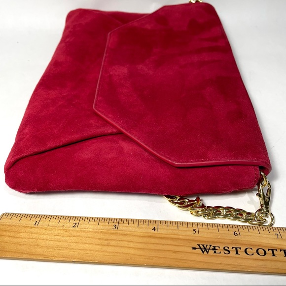 ANN TAYLOR Bella red Suede leather clutch bag - Picture 3 of 14